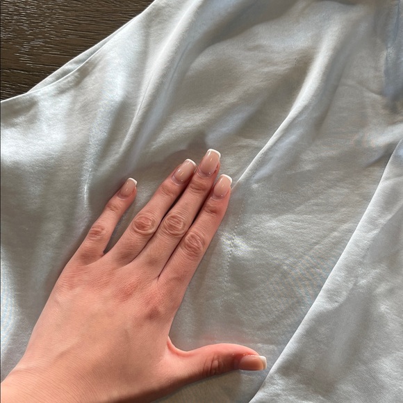 Baby Blue satin one shoulder open back long gown S wedding guest gala formal - Picture 12 of 15